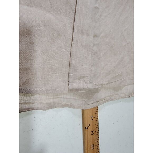 Joseph Abboud Men's Beige 100% Linen Long Sleeve Button Shirt - XL - Picture 4 of 7